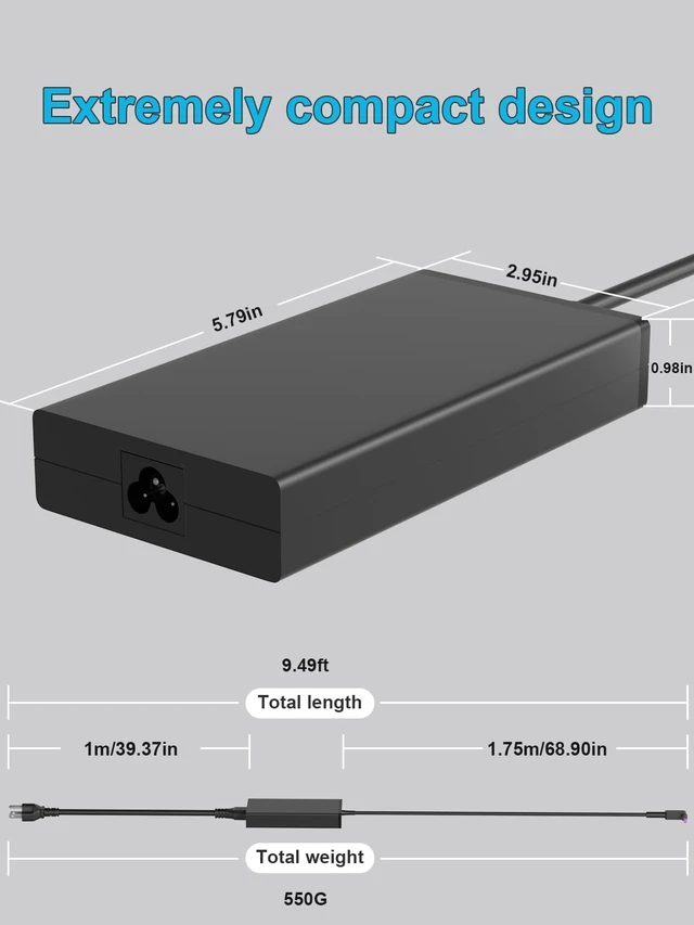 Alt view image 4 of 5 - HSXIRQA 135W AC Charger Compatible with Acer Nitro 5 7 V14 V15 V16 V 17 16S AN515 AN517 ANV16-42 ANV14-61 ANV17-61 ANV15-51 AN515-55 AN517-52 Aspire 7 3D VX15 ConceptD Laptop C27 Z24 Z3 Desktop