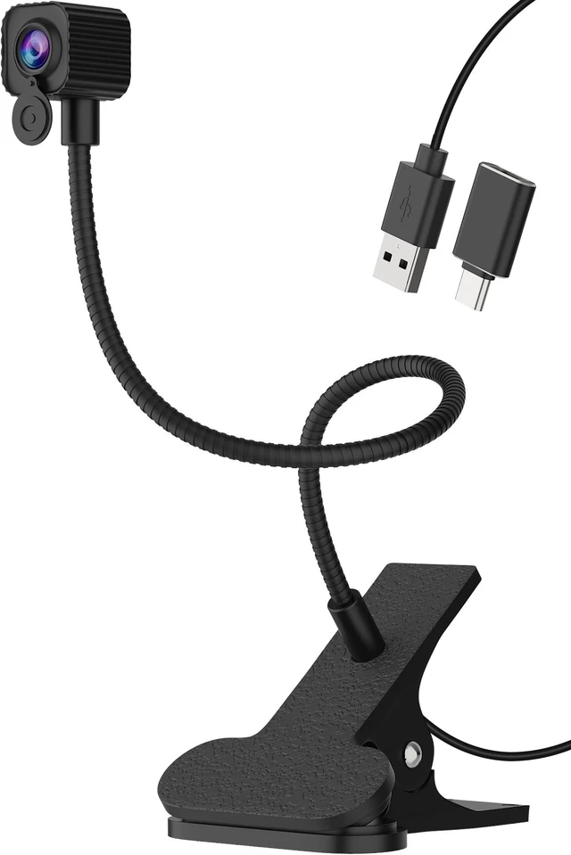 Main image of Uyissykia 4K Center Screen Webcam with Microphone, AutoFocus 4K Middle Screen Webcam USB Type-C/A Adapter Plug&Play, Eye Level Camera