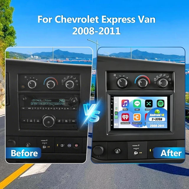 Alt view image 2 of 5 - 4G+64G 10.1 Inch Touchscreen Car Stereo for Chevy Express Van 2008-2011