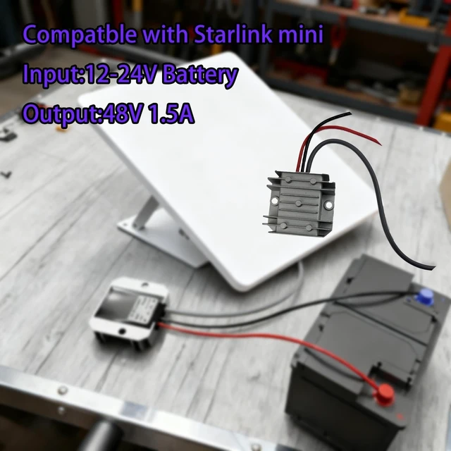 Alt view image 4 of 5 - MZSZYH Starlink Mini Booster 12V-24V to 48V 1.5A Power Adapter, Female
