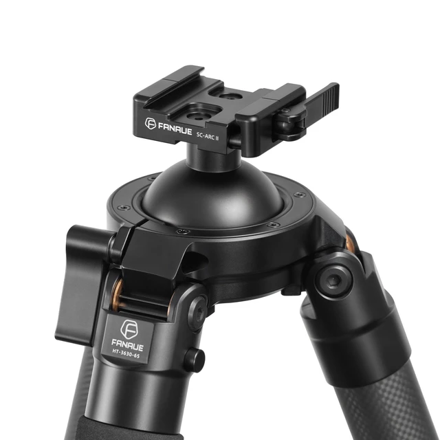 Alt view image 2 of 5 - FANAUE HT-3630-65 Carbon Fiber Tripod with 65mm Ball Head 360 Rotation, ARCA-Swiss Quick Release 30KG Load, Lightweight & Heavy Duty,Photography, Hunting & Outdoor Activities