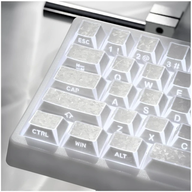 Main image of GMKWTL XVX White Shine Through Keycaps, PBT Keyboard Keycaps Cherry Profile