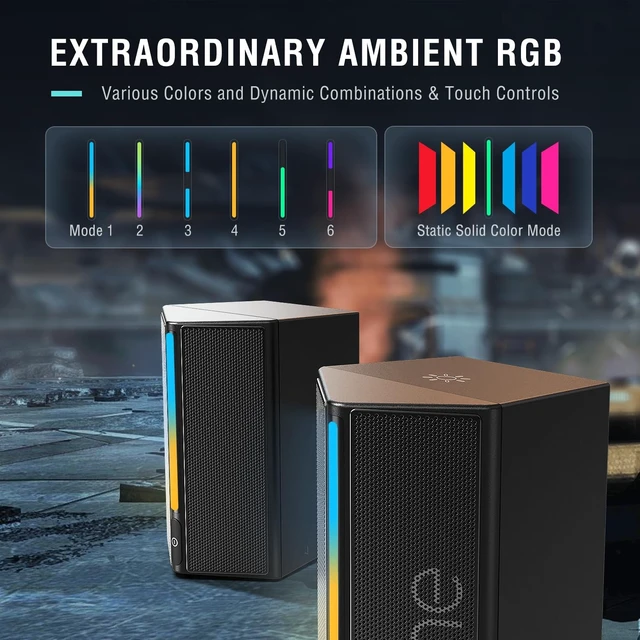 Alt view image 3 of 5 - FIFINE AmpliGame A20 2.0 Stereo Computer Speakers for Desktop PC with RGB
