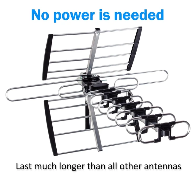 Alt view image 3 of 5 - Five Star Outdoor HDTV Antenna up to 200 Mile Long Range, Attic or Roof Mount TV Antenna, Long Range Digital OTA Antenna for 4K 1080P VHF UHF Supports 4 TVs Installation Kit & J Mount