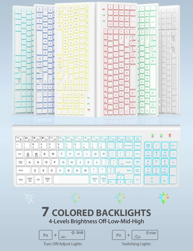 Alt view image 2 of 5 - SABLUTE Wireless Keyboard and Mouse Combo, Compact Backlit Scissor Keys