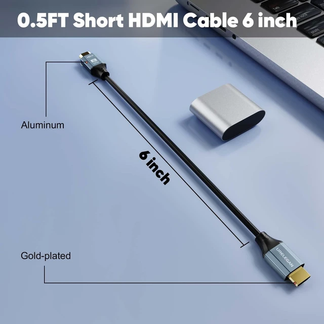 Alt view image 3 of 5 - URELEGAN Short HDMI Cable 0.5FT 10-Pack,6inch HDMI Patch Cable High Speed