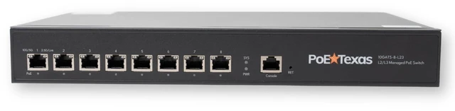 Main image of PoE Texas 8-Port 10Gb Managed L2/L3 PoE+ Switch, 250W
