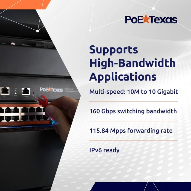 Alt view image 3 of 5 - PoE Texas 8-Port 10Gb Managed L2/L3 PoE+ Switch, 250W