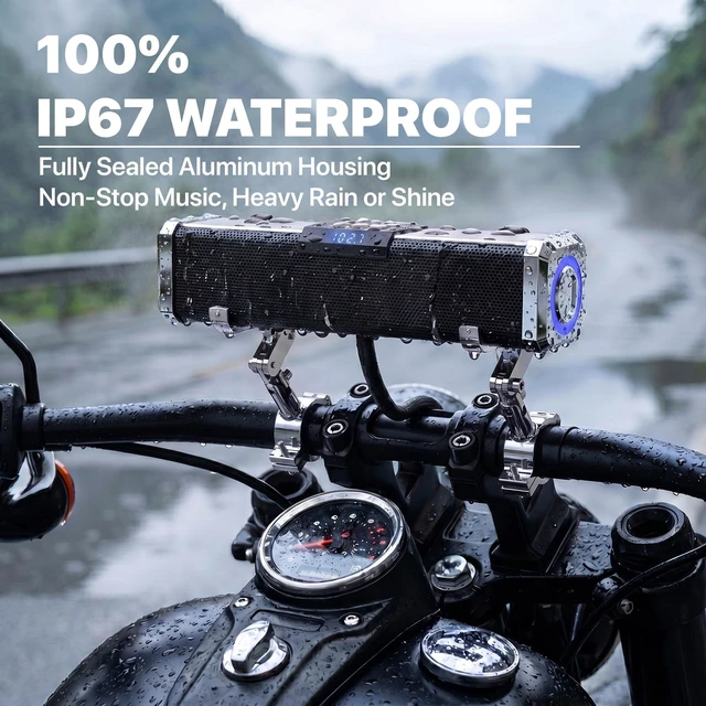 Alt view image 4 of 5 - GoHawk Bluetooth Motorcycle Speakers Waterproof Radio Audio System