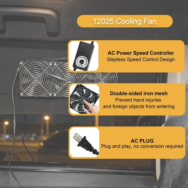 Alt view image 2 of 4 - YOWEE BREEZE Computer Fan 3 x 120mm 12V Big Airflow Brushless Cooling Fan