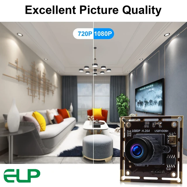 Alt view image 3 of 5 - ELP 0.01lux Low Light USB Camera Module with Microphone, 1080P H.264 Webcam