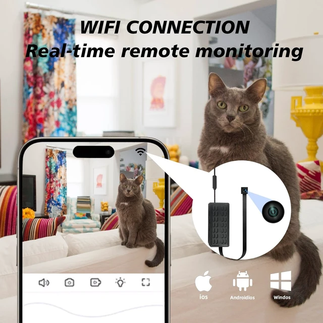 Alt view image 2 of 5 - BRFOZAG Mini Camera DIY Module, HD 1080P Wireless Cameras, Small Button WiFi Nanny Cam, Portable Tiny Security Camera for Home Indoor & Outdoor