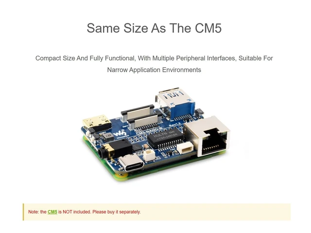Alt view image 3 of 5 - CM5 Nano Base Board Mini Expansion Board for Raspberry Pi CM5