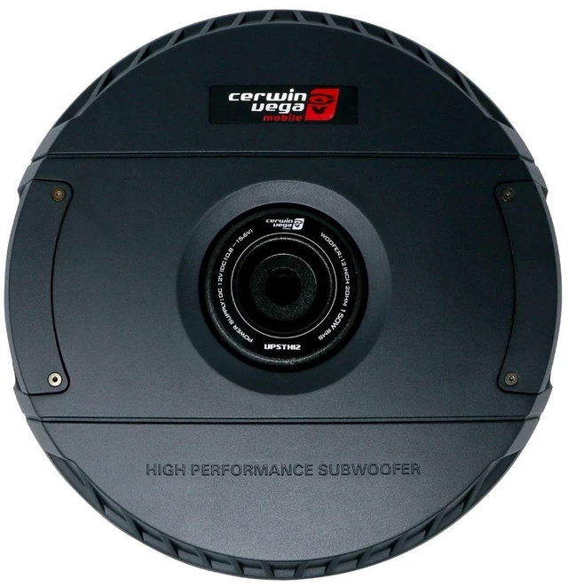 Main image of Cerwin Vega VPSTX12 12" 600W Built- in Amplifier Powered Spare Tire Subwoofer Compact