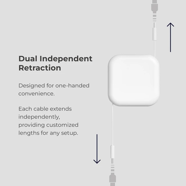 Alt view image 4 of 5 - Willox 240W Mountable Retractable USB-C Cable, White