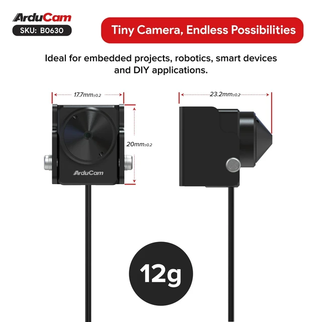 Alt view image 2 of 5 - Arducam 2MP Mini USB Camera Module, Ultra Low Light UVC Webcam with STARVIS 2 Sensor, 1080P USB Webcam for PC, Laptop, Raspberry Pi