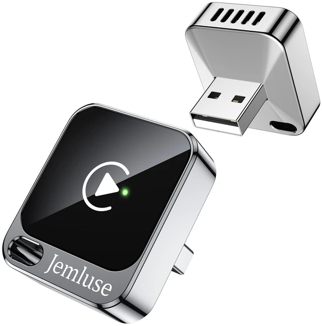 Main image of Jemluse Wireless CarPlay Adapter for Apple, Mini Car Play Dongle for iPhone iOS 10+, Plug & Play for Cars from 2016+ w/USB-C, Works with CarPlay-Enabled Marine Stereo Receivers & Head Units