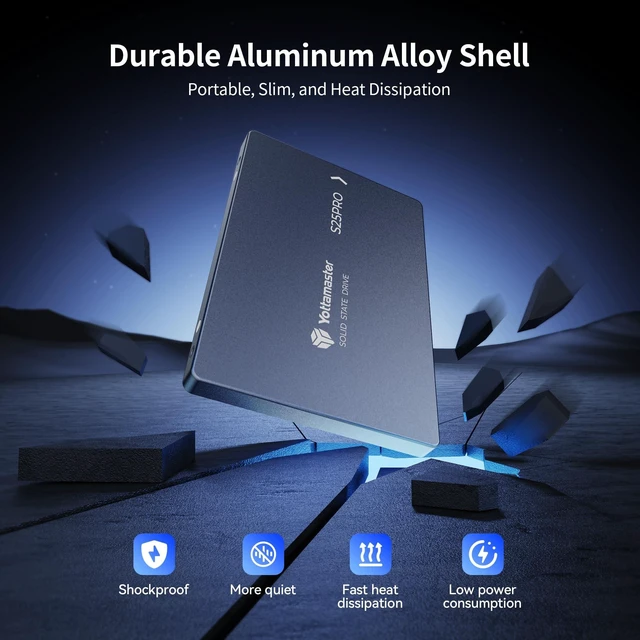 Alt view image 3 of 5 - Yottamaster S25PRO 512GB 2.5" SATA III SSD, Aluminum Internal Solid State Drive for Efficient Heat Dissipation, Read Speed Up to 560 MB/s, SSD Upgrade Replacement for Laptop Desktop Computer