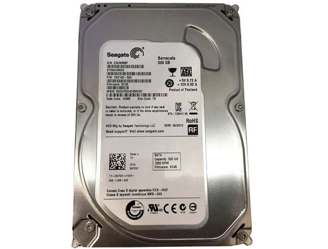 Alt view image 3 of 5 - Seagate Barracuda ESA-3502 Internal Hard Drive 3.5 Inches - 500 GB (ST500DM002) + Silicone HDD 3.5 Inch Protective Cover - White