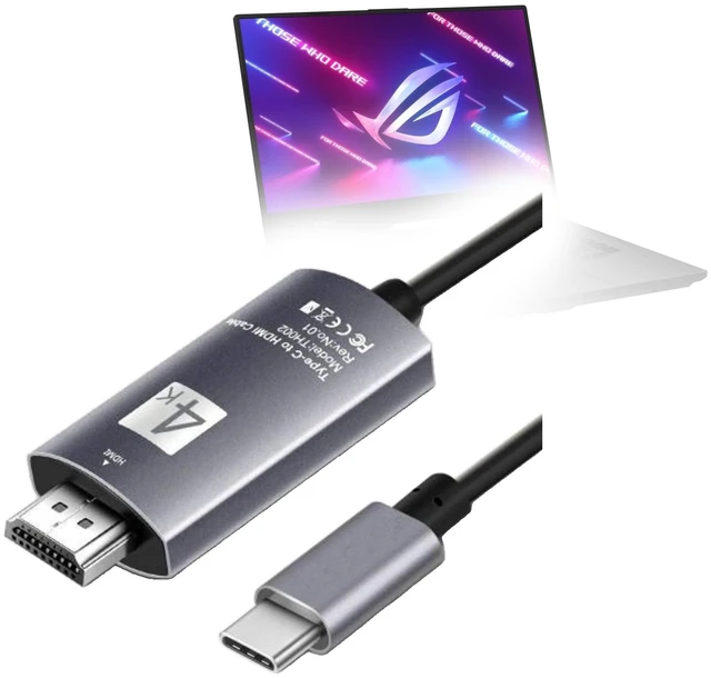 Main image of BoxWave Cable Compatible with ASUS ROG Strix G15 (G513) - SmartDisplay Cable - USB Type-C to HDMI (6 ft), USB C/HDMI Cable - Jet Black