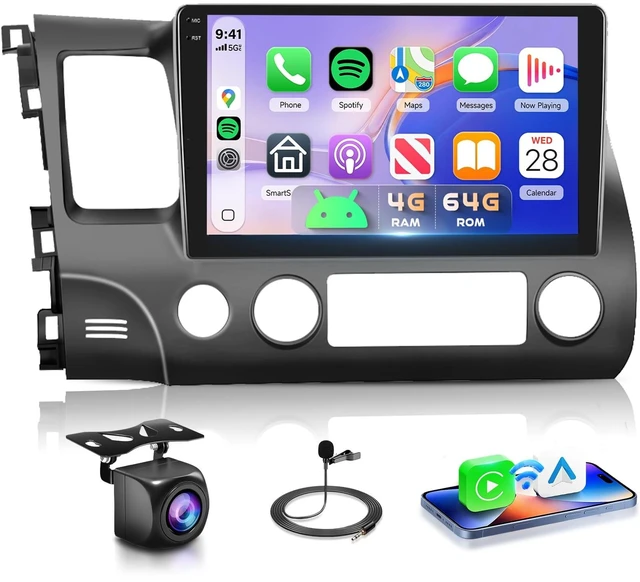 Main image of 4G+64G Car Radio for Honda Civic 2006-2011 with Wireless CarPlay