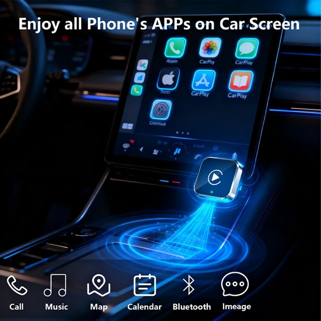 Alt view image 3 of 5 - 2-in-1 Wireless CarPlay & Android Auto Adapter, Universal Fit for Most Cars, Wireless Connection, Plug & Play iOS/Android