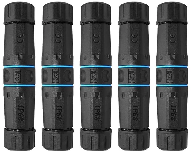 Main image of AUSGLEIFEN 5PCS RJ45 Coupler Waterproof Connector IP68 Waterproof Ethernet Outdoor LAN Cable Connector for Cat5/Cat5e/Cat6/Cat7 Ethernet Cable, Shielded Female to Female Waterproof Ethernet Coupler
