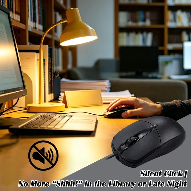 Alt view image 3 of 5 - WYQQXZYKJ 80 Pack Wired USB Silent Computer Mouse Bulk, 3 Button 1000 DPI Corded Mice for Laptop Desktop Home Office School Lab PC Gaming