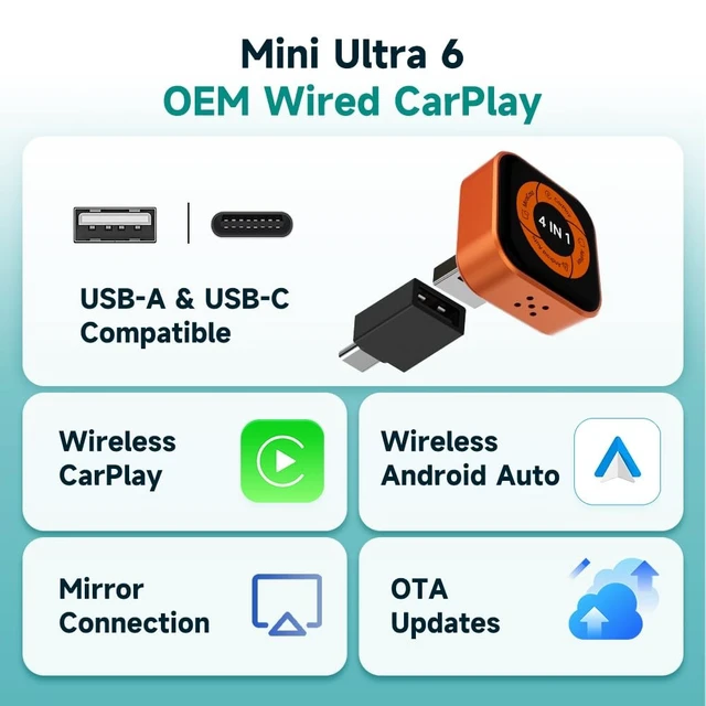 Alt view image 3 of 5 - Wireless CarPlay Adapter for iPhone & Android Phone