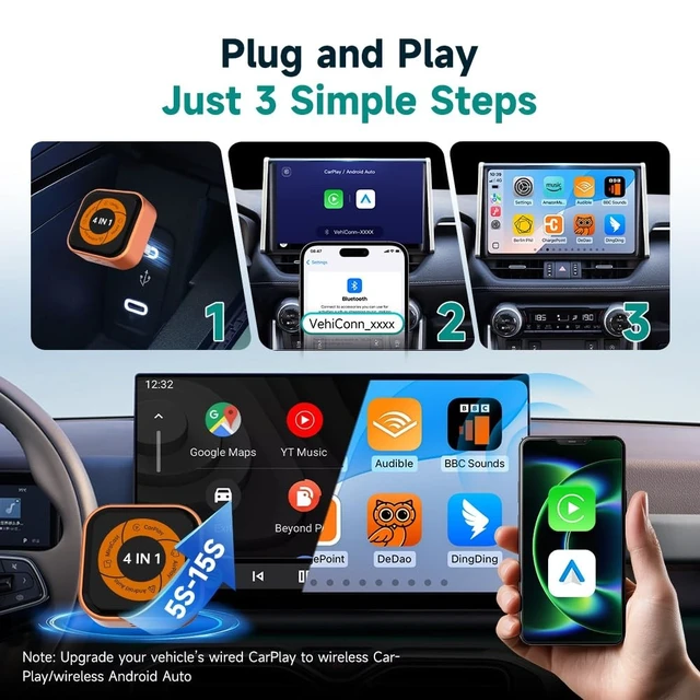 Alt view image 4 of 5 - Wireless CarPlay Adapter for iPhone & Android Phone