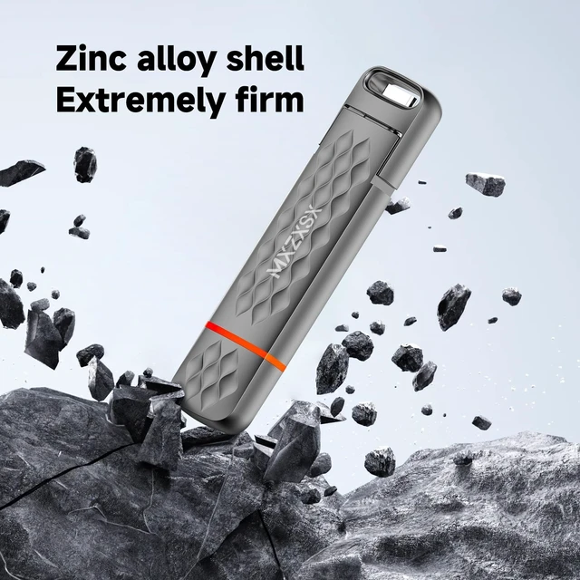 Alt view image 3 of 5 - MXZXSX 512GB External SSD Thumb Drive Up to 550MB/s USB Flash Drive,USB 3.2 + Type C, for iPhone 15/16/PS4/Android Phone/Tablet/Windows/Mac, Zinc Alloy Body