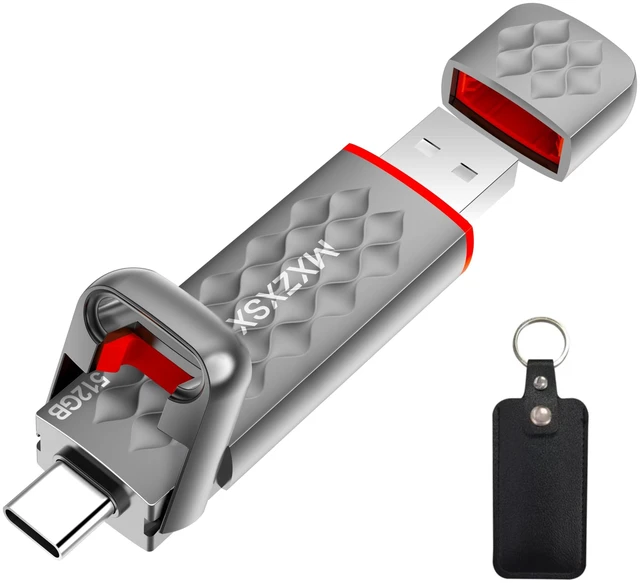 Main image of MXZXSX 512GB External SSD Thumb Drive Up to 550MB/s USB Flash Drive,USB 3.2 + Type C, for iPhone 15/16/PS4/Android Phone/Tablet/Windows/Mac, Zinc Alloy Body