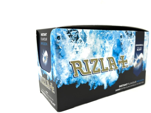 Alt view image 2 of 5 - Rizla Polar Blast Extra Slim Filter Tips, Crushball Mint Flavour Blast Full Box Of 24 Packs