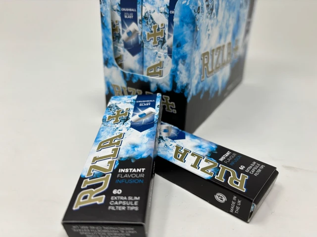 Alt view image 4 of 5 - Rizla Polar Blast Extra Slim Filter Tips, Crushball Mint Flavour Blast Full Box Of 24 Packs