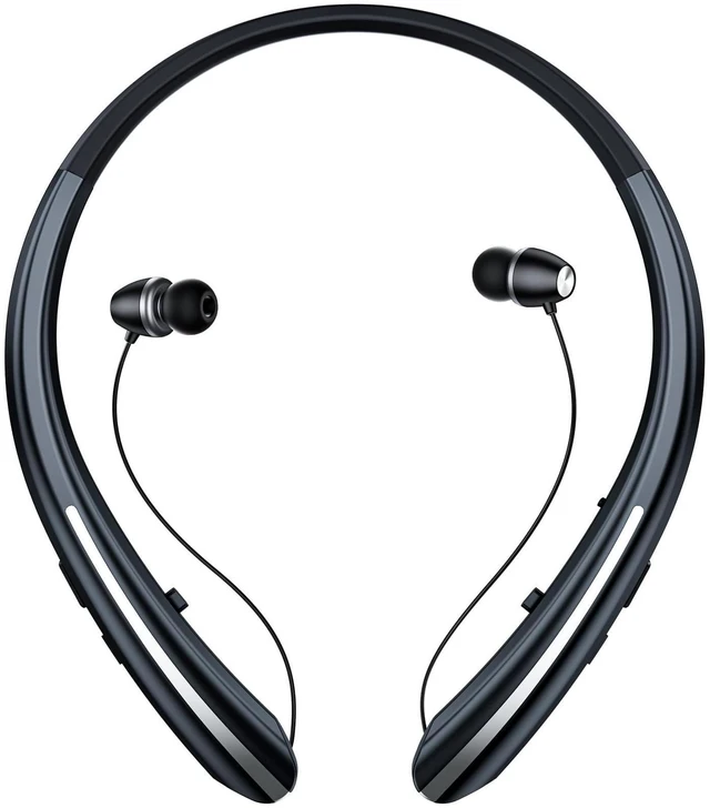Main image of MZQYRVK Retractable Neckband Bluetooth Headphones, Bluetooth 6.0, 24H Playtime, Hi-Fi Stereo, Noise Cancelling, IPX4 Sweatproof, Wireless Earbuds for Sports Work Commute