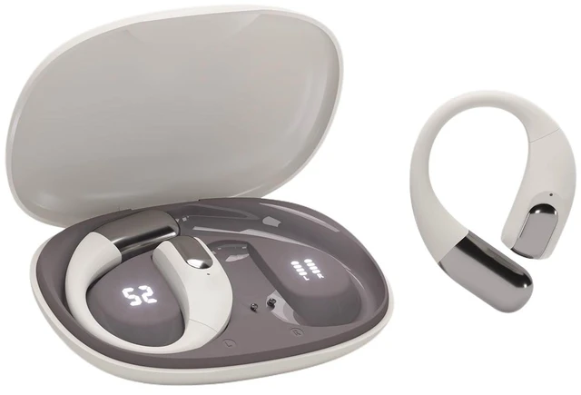 Main image of PDSKEPZ Open Ear Earbuds, IPX4 Waterproof Running Headphones for Gym Beige, Bluetooth 5.4 Wireless Earphones, 48H Playtime, Lightweight Earbuds with Ear Hooks
