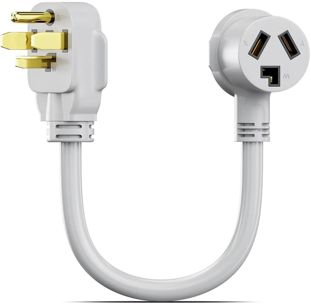 Main image of WELLUCK 1.5 FT 3 Prong to 4 Prong Dryer Adapter, NEMA 14-30P Male to 10-30R Female Dryer Plug Adapter, 30 Amp 250V Outlet Converter Cord for Connecting Older one to 4-Prong Outlets