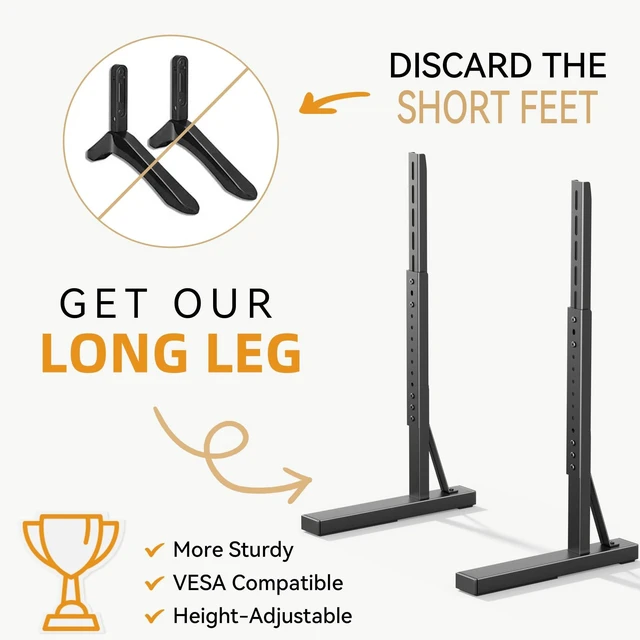 Alt view image 2 of 5 - EZISE Universal TV Stand Legs for 35-75 Inch LCD/LED/OLED TVs