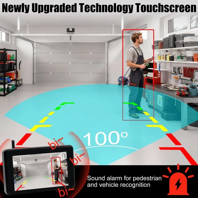 Alt view image 2 of 5 - Magnetic Solar Wireless Backup Camera with AI Detection Alert 5 1080P HD