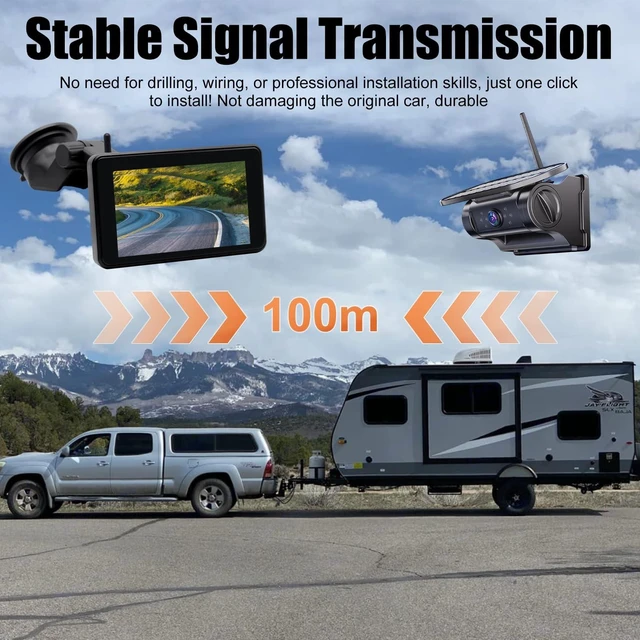 Alt view image 5 of 5 - Magnetic Solar Wireless Backup Camera with AI Detection Alert 5 1080P HD
