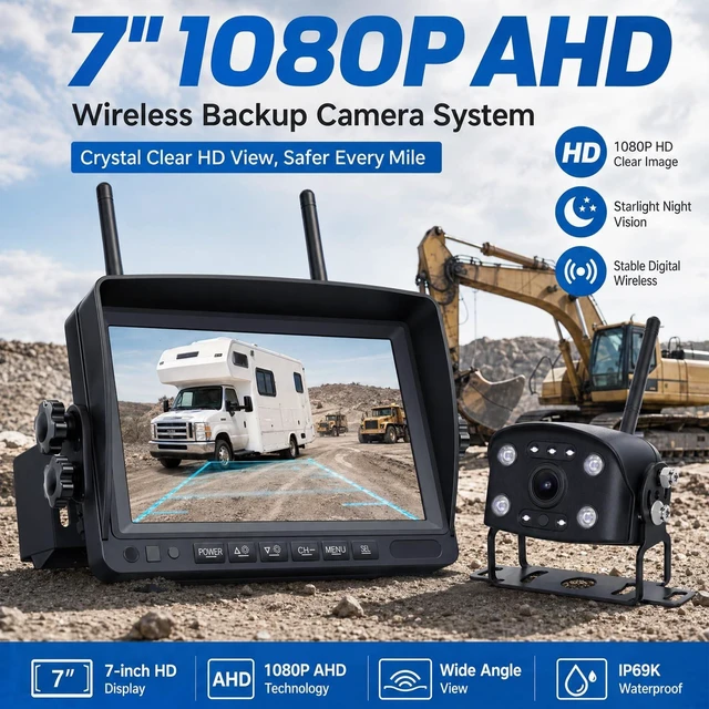 Alt view image 3 of 5 - Heavy Equipment Backup Camera for Tractor,Truck,Excavator,Skid Steer