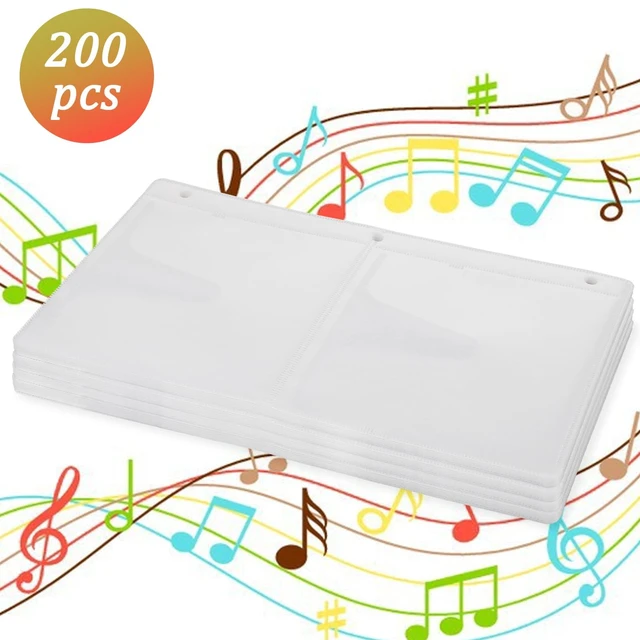 Alt view image 3 of 5 - 200 Pieces CD Covers Clear Plastic Made of Polypropylene with Non-Woven Fabric, DVD Plastic Sleeves Clear Suitable 3 Rings CD Sleeves Binder Pages for DVD Storage Binders