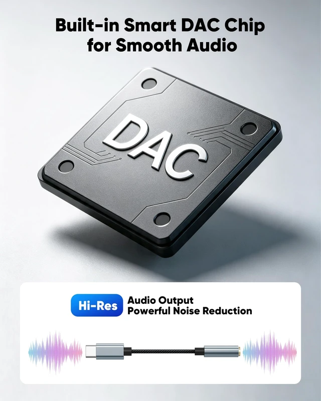 Alt view image 4 of 5 - USB C to 3.5mm Headphone Jack Adapter 20-Pack,USBC to AUX Audio HiFi Dongle