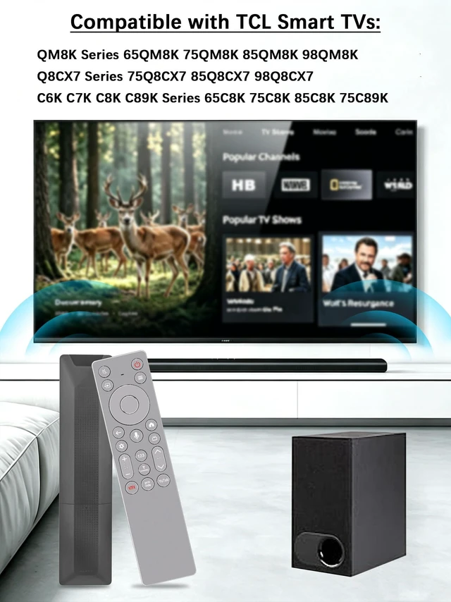 Alt view image 4 of 5 - RC933A FMB1 Replacement Voice Remote Compatible for TCL QM8K C89K C6K C7K