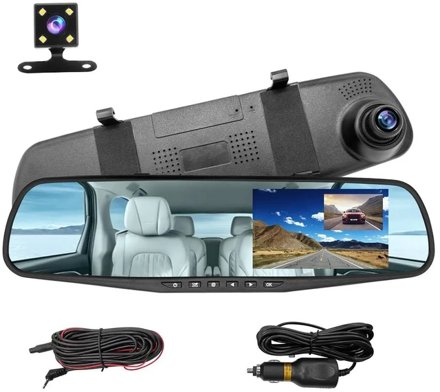 Main image of Mirror Dash Cam for Car, 4.3" Backup Smart Rearview Mirror Camera, Waterproof HD 1080P Front and Rear Wide Angle, Support Dual Cameras, Night Vision, Parking Assistance & Loop Record