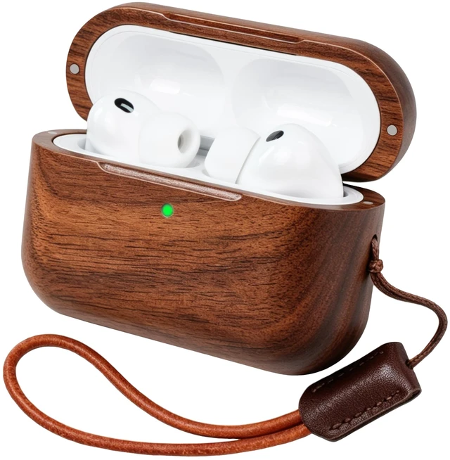 Main image of Wooden AirPods Pro 3 Case, North American Walnut, Unique Natural Wood Grain