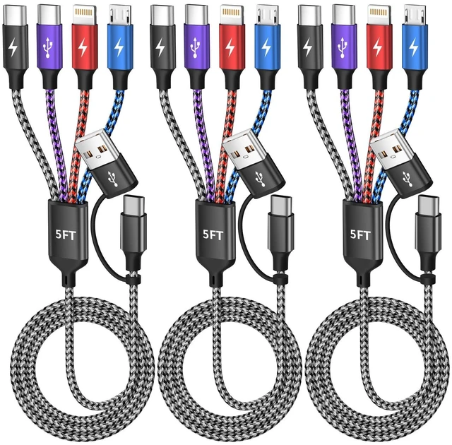 Main image of USB A/C Multi Charger Cable, 4 in 2 USB Multiple Type C Charging Cords