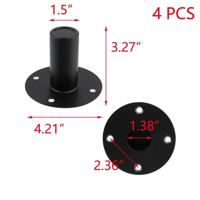 Alt view image 2 of 5 - T Tulead Black Speaker Stand Top Hat, 4.21"3.27", 4PCS