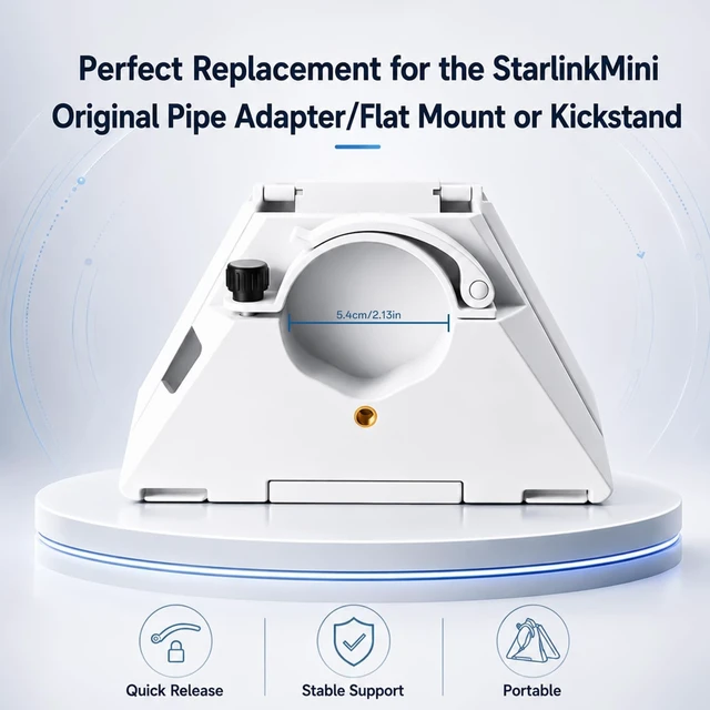 Alt view image 3 of 5 - 2 in 1 Alternative to Starlink mini Pipe Adapter and Flat Mount or Kickstand, Compat with Outdoor Portable Starlink Mini Tripod Adapter, Satellite TV Dish Mounts, Easy to Assemble and Store