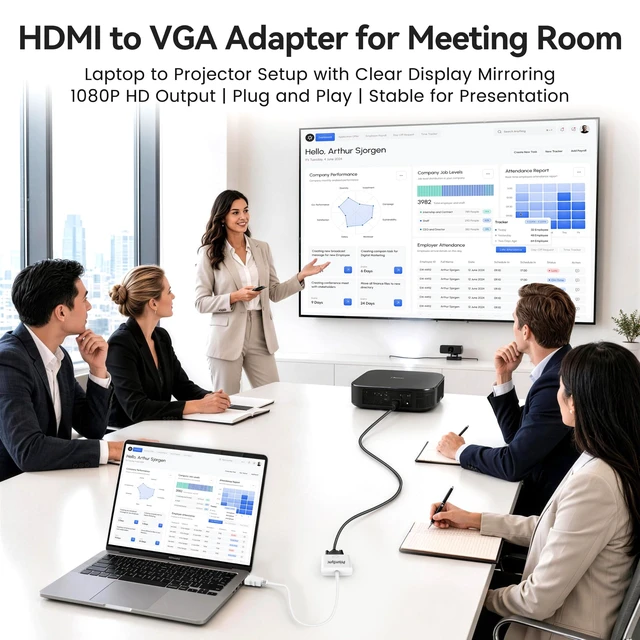 Alt view image 4 of 5 - PrismSync HDMI to VGA Adapter 5-Pack for Laptop to Projector 1080p